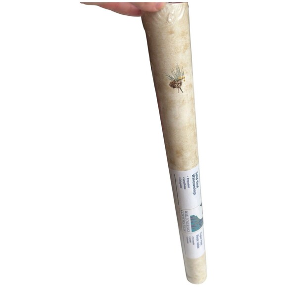 Vintage Pinecone Wallpaper Roll Rustic Cabin Lodge Nature Neutral Textured Look - Picture 2 of 14